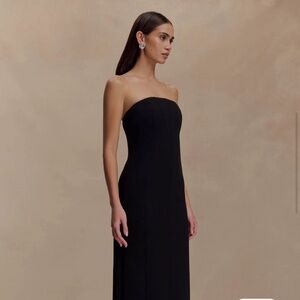 KALILA Strapless Crepe Maxi Dress